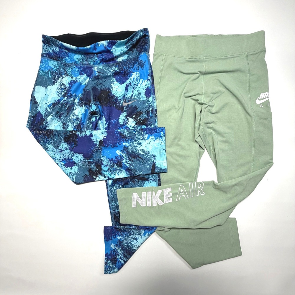 Nike Leggings Bundle Women's Medium Dri-Fit + Nike Air Green Blue‎